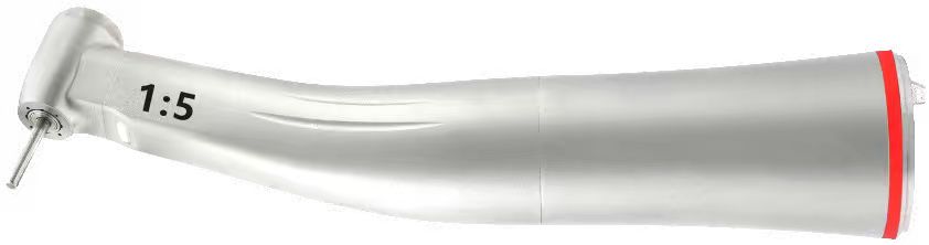 ruier dental electric 1:5 increasing contra angle handpiece fiber optic led mini head push button low speed red ring air turbine