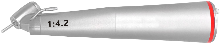 RUIER Dental 202C9J Low Speed Handpiece 1:4.2 Increasing Contra Angle 45 Fiber Optic External Cooling Electric Surgical CE auto draft
