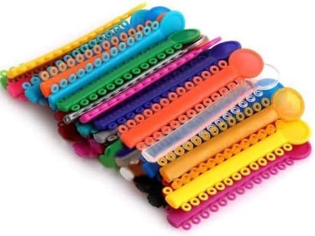 dental ortho ligature ties plastic colorful pu elastic rings clear macaron fluorescent teeth braces rubber ties factory